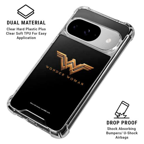DC Comics Wonder Woman Gold Emblem Google Pixel 10 Clear Case